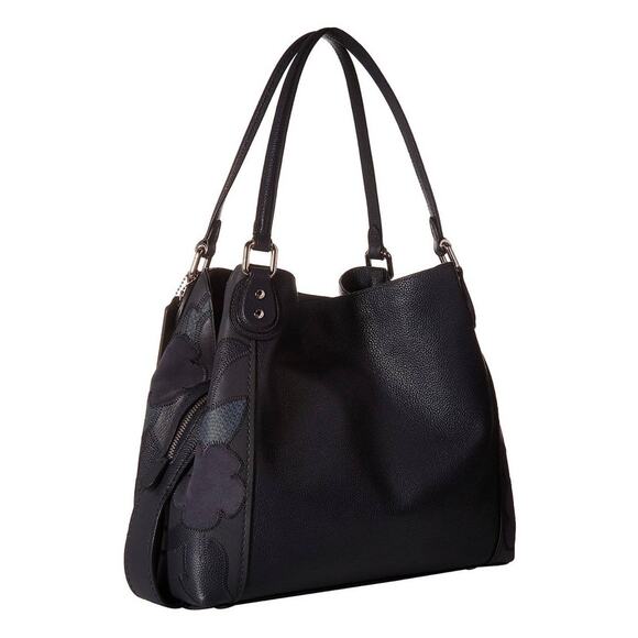 Coach Eddie 31 Medium Shoulder Leather Bag/Purse Navy Blue Patchwork and Silver - Picture 14 of 14